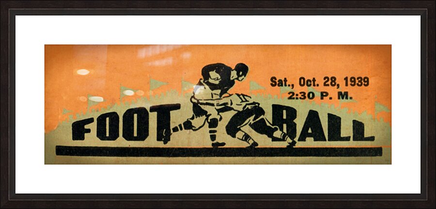 1939 Vintage Football Ticket Stub Remix Art Picture Frame print