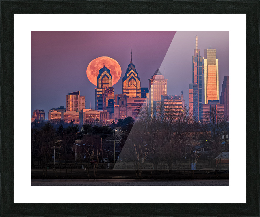 Moon over Philly 2  Framed Print Print