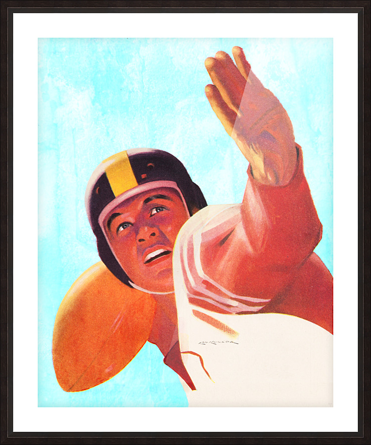 Light Blue Sky Art Quarterback Picture Frame print