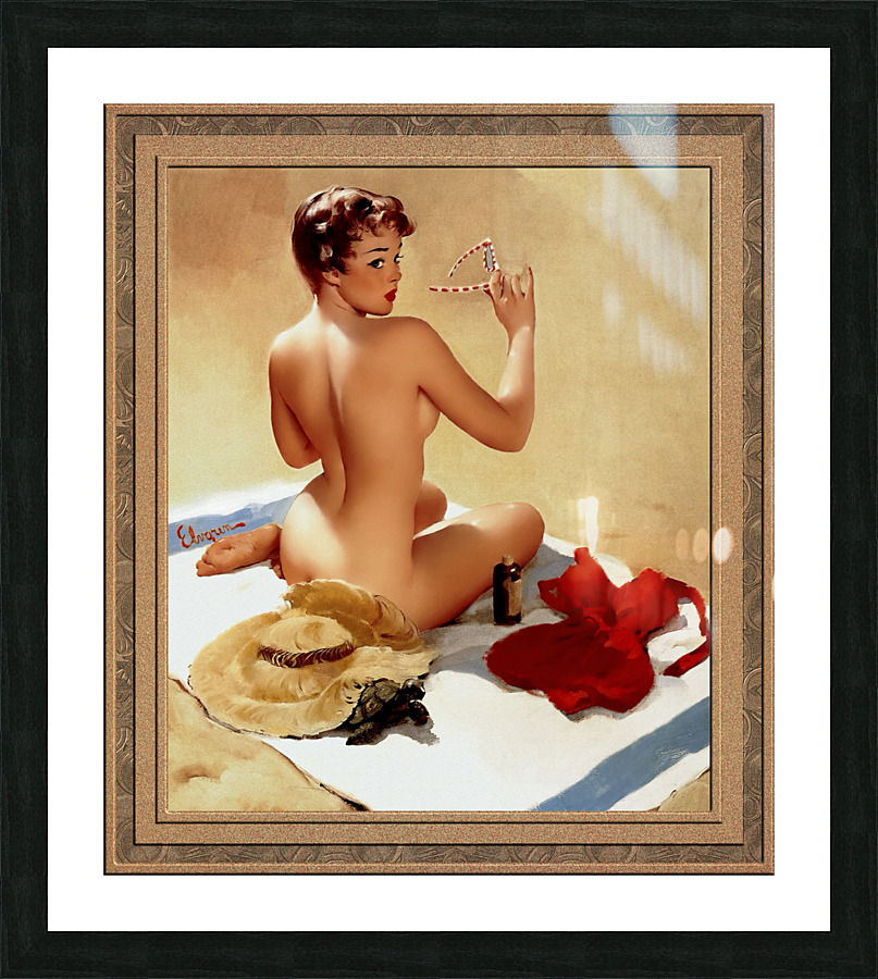 Shell Game c1959 by Gil Elvgren Vintage Pinup Illustration Xzendor7 Old Masters Reproductions Picture Frame print