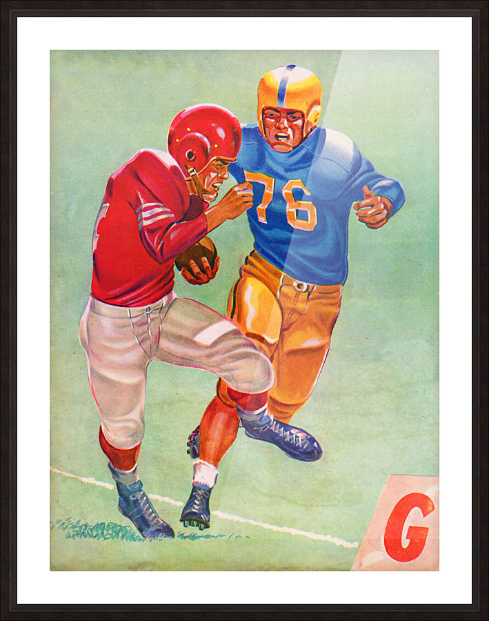 1955 Vintage Football Game Art Picture Frame print