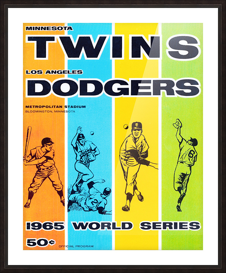 1965 World Series Twins vs. Dodgers Program Cover Art Picture Frame print