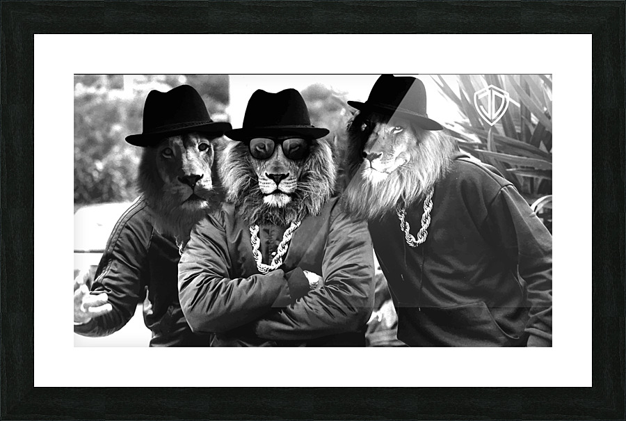 JUST DADDY Lion Gang Picture Frame print