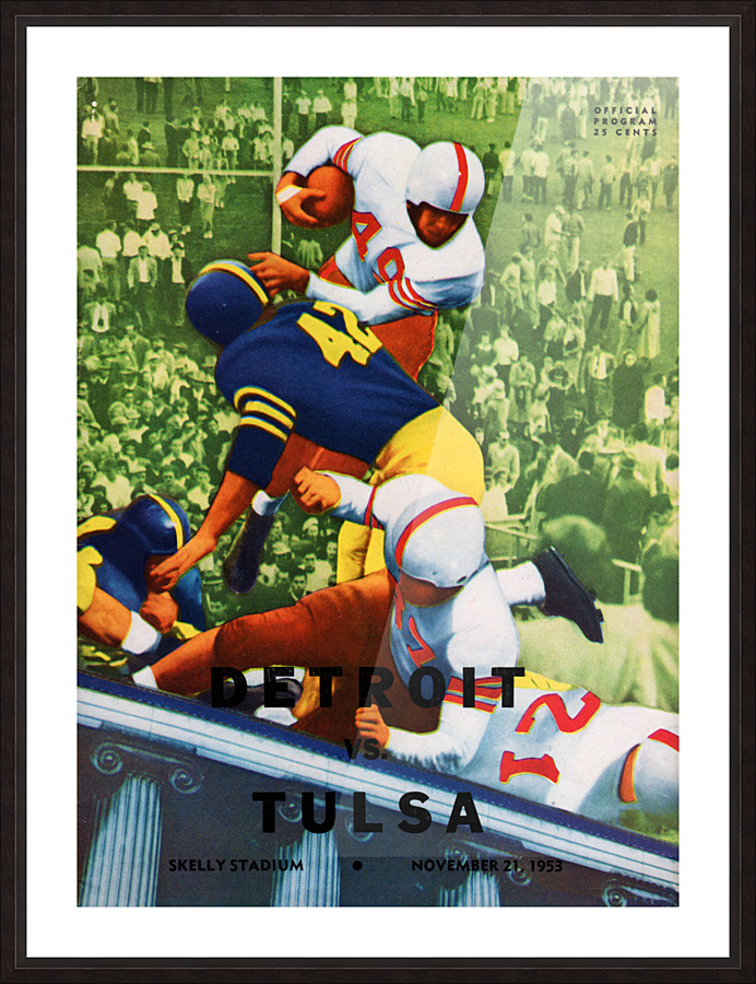 1953 Detroit vs. Tulsa Football Program Art Sale Picture Frame print