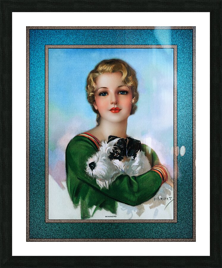 Winners A Girl And Her Dog Classic Xzendor7 Old Masters Reproductions Picture Frame print