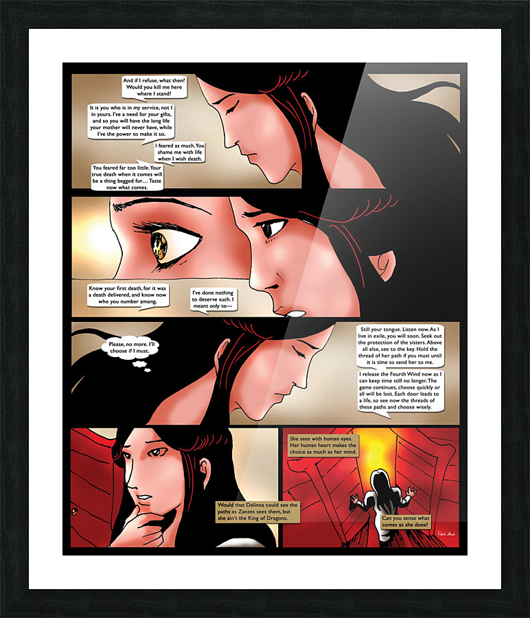 Her Human Heart Makes the Choice 2 of 2 Original Art from A Daughter of Kings the Ruin Mist Graphic Novel Limited Edition Celebrating The Tragic Love Story from the Books by Robert Stanek  Framed Print Print