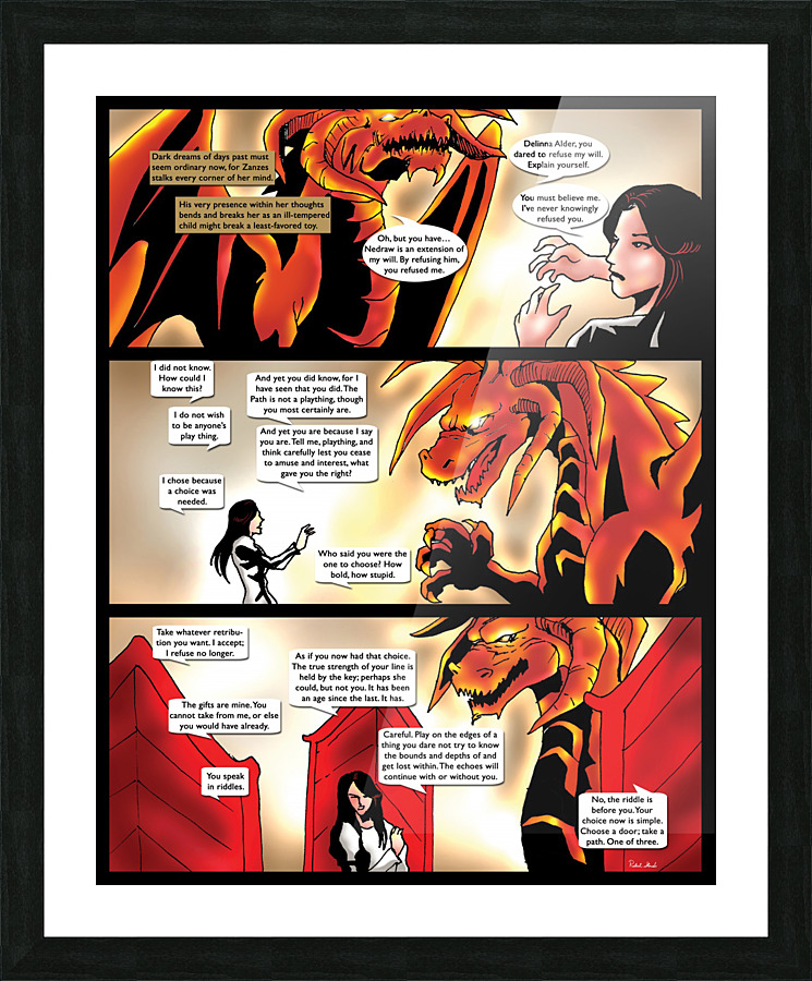 Her Human Heart Makes the Choice 1 of 2 Original Art from A Daughter of Kings the Ruin Mist Graphic Novel Limited Edition Celebrating The Tragic Love Story from the Books by Robert Stanek Picture Frame print