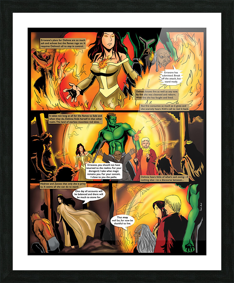 Her Plans are so Much Ash and Echoes but the Flames Rage On 1 of 2 Original Art from A Daughter of Kings the Ruin Mist Graphic Novel Limited Edition Celebrating The Tragic Love Story from the Books Picture Frame print