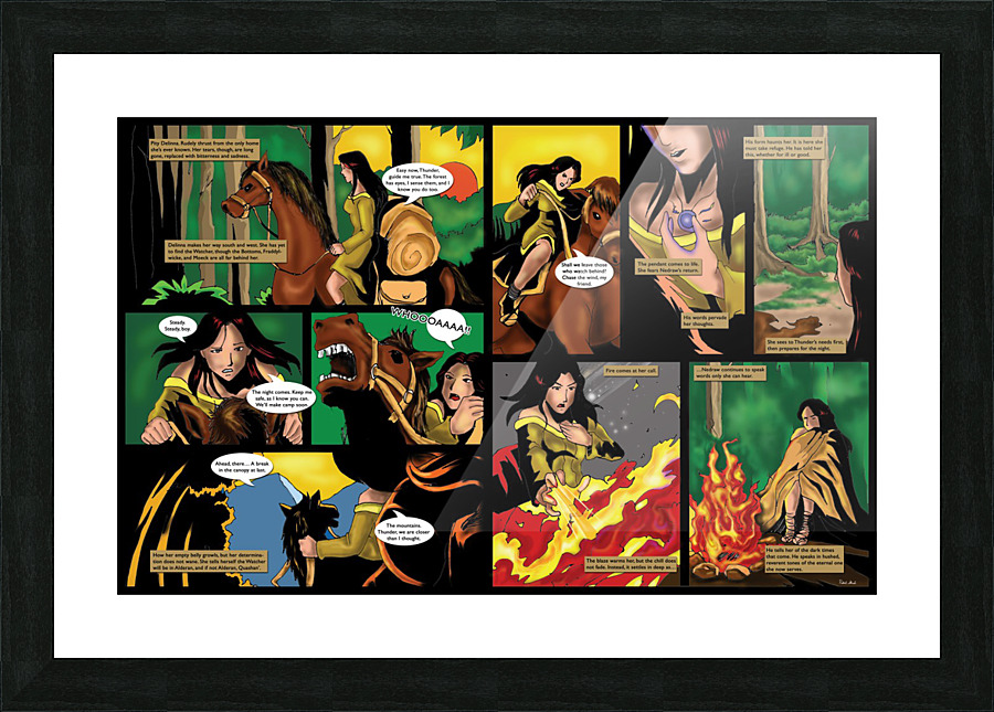 He Tells Her of the Dark Times That Come 2x1 Complete Original Art from A Daughter of Kings the Ruin Mist Graphic Novel Limited Edition Celebrating The Tragic Love Story from the Books by Robert Stanek Picture Frame print