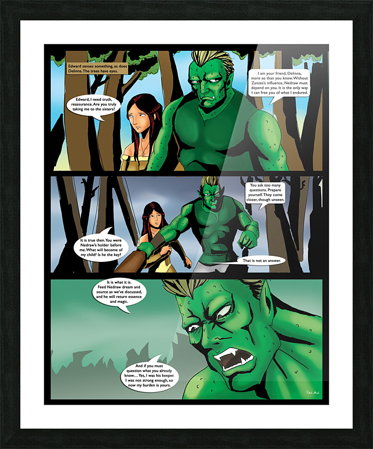 Lets See Then How Well You Listened 1 of 2 Complete Original Art from A Daughter of Kings the Ruin Mist Graphic Novel Limited Edition Celebrating The Tragic Love Story from the Books by Robert Stanek Picture Frame print