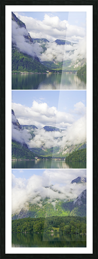 View to the Lake in the Mountains 1x3 Complete Hallstatt Austria Rare Masters Collection Picture Frame print