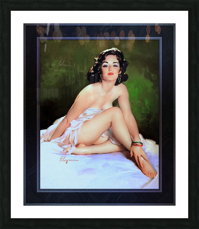 The Elegant Beauty Of Annette by Gil Elvgren Classic Xzendor7 Old Masters Reproductions Picture Frame print