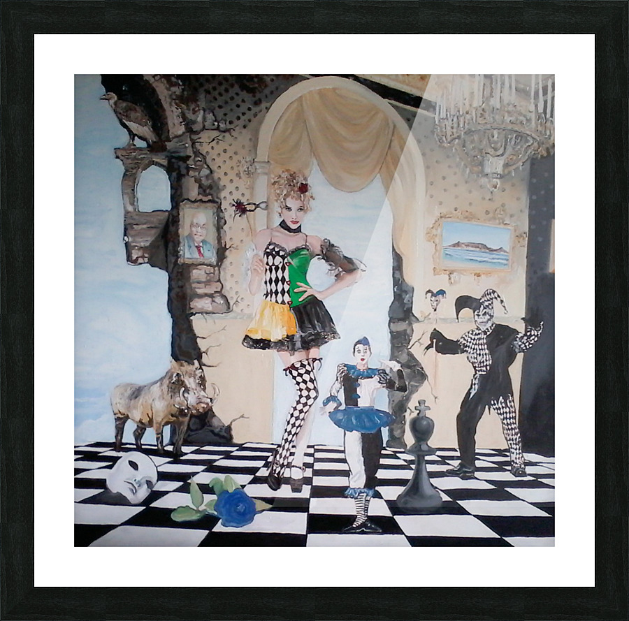 Harlequin ball Picture Frame print