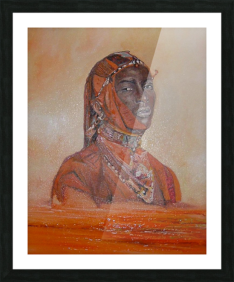Masai warrior Picture Frame print