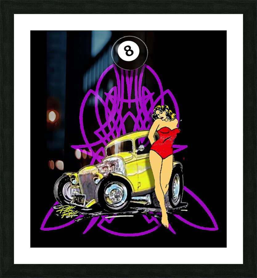 50s  pinstripe & pin-ups Picture Frame print