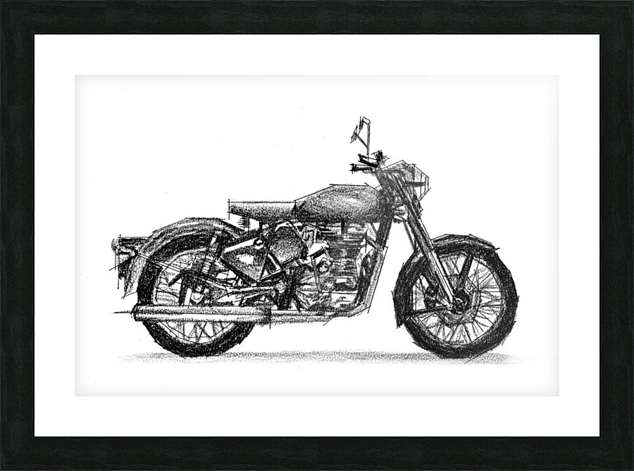 Bike Sketch By Abhi3 24x16 Picture Frame print