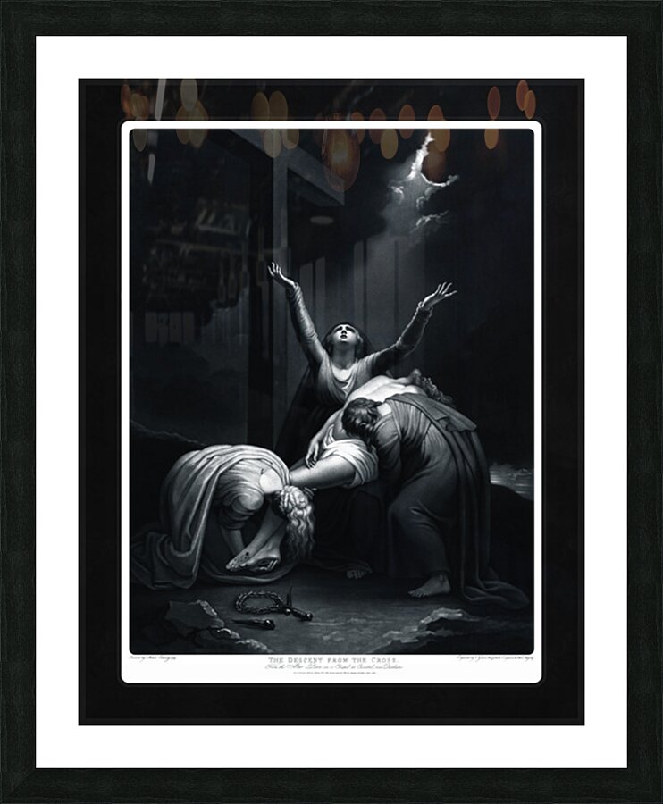 Kruisafneming by Valentine Green Classical Fine Art Xzendor7 Old Masters Reproductions Picture Frame print