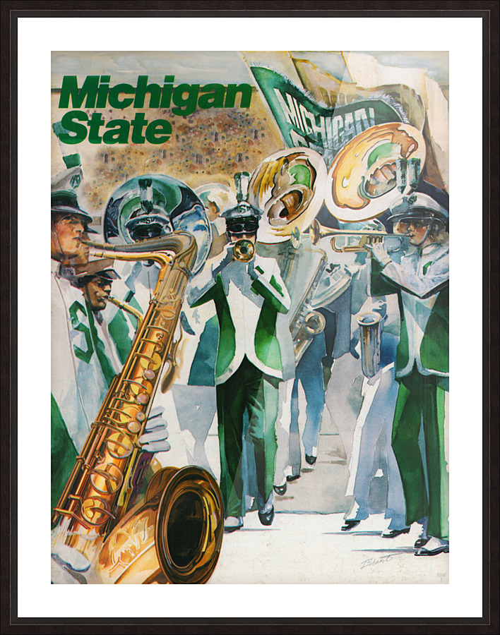 1986 Michigan State Spartan Marching Band Art Picture Frame print