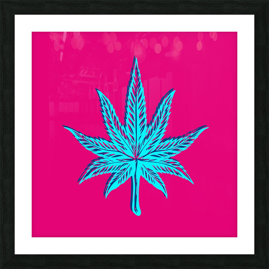 アート・デザイン・音楽 CANNABIS HIGH Pop Art Cannabis Leaf by Art by Josh Wall Art