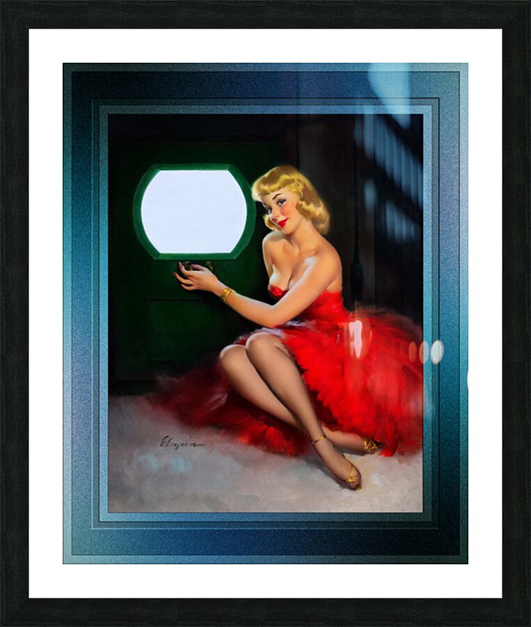 Good Looking by Gil Elvgren Classic Xzendor7 Old Masters Reproductions Picture Frame print