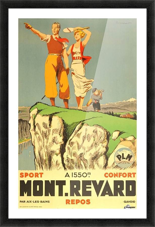 Original vintage poster from 1930 for Mont Revard in Savoie, France Picture Frame print