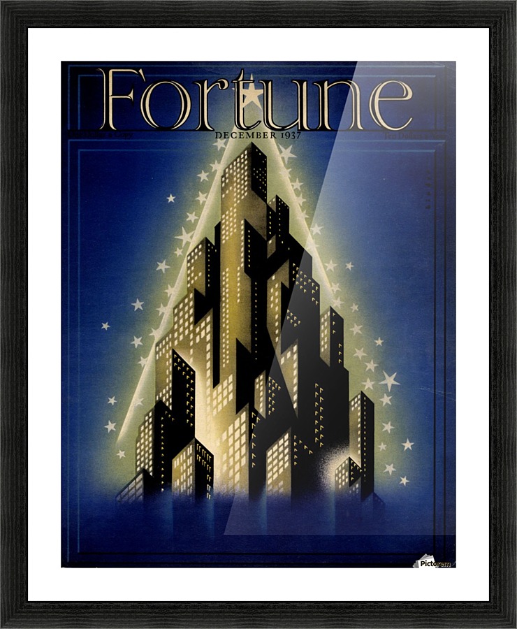 Fortune December 1937 Vintage Cover Poster Picture Frame print