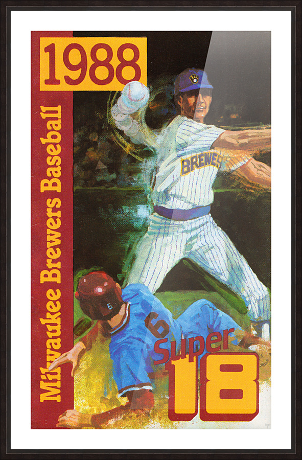 1988 Milwaukee Brewers WVTV Ad Retro Poster Picture Frame print