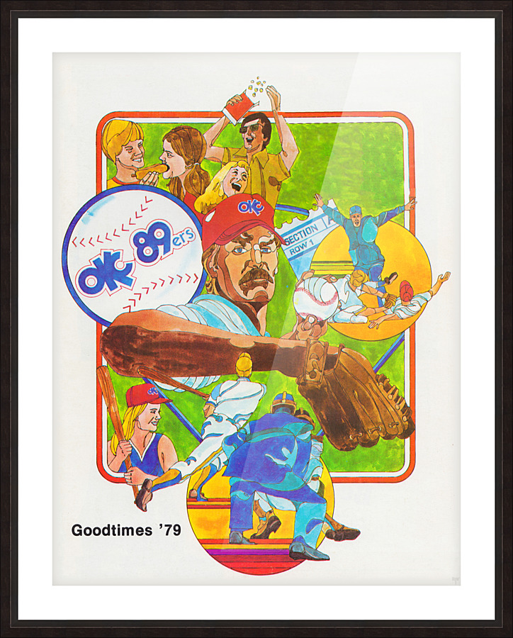 1979 Oklahoma City 89ers Retro Baseball Poster Picture Frame print
