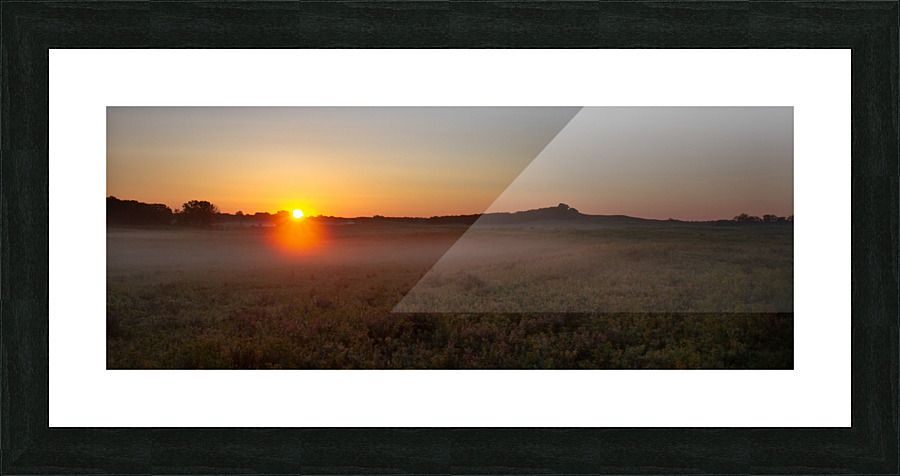 Scenic Grassland Sunrise Picture Frame print