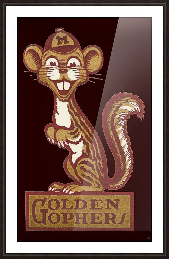 Vintage Minnesota Golden Gophers Art Picture Frame print