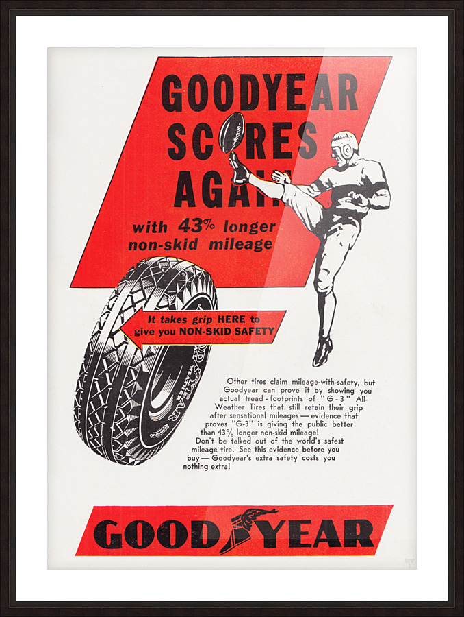 1935 Goodyear Football Advertisement Picture Frame print
