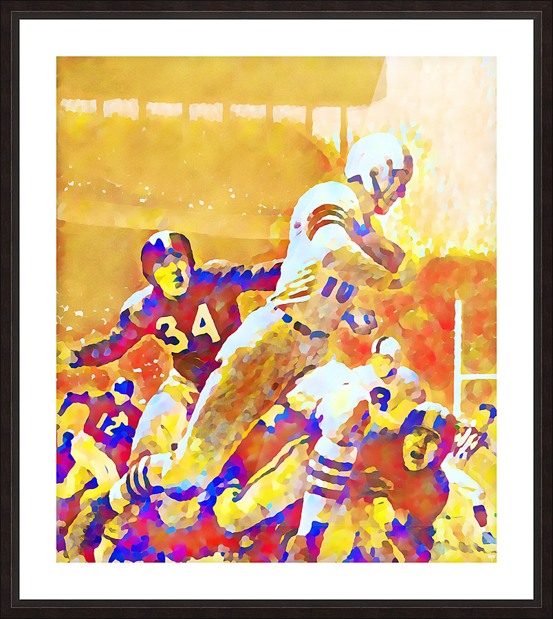 1953 Football Art Remix Watercolor Picture Frame print
