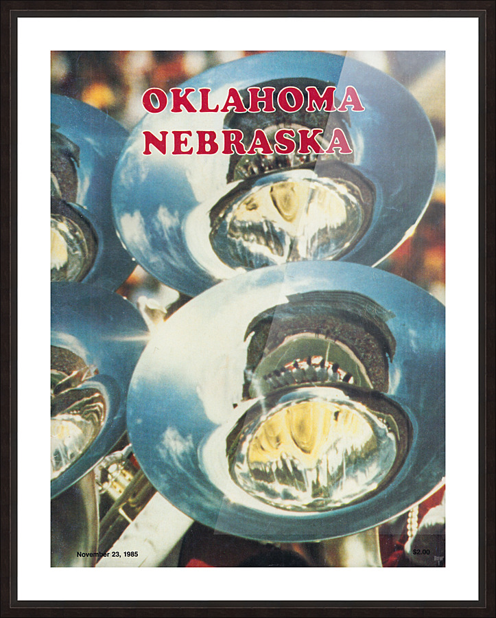 1985 Oklahoma vs. Nebraska Football Program Cover Art Picture Frame print