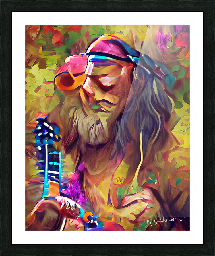 Hippie Satar Player Picture Frame print