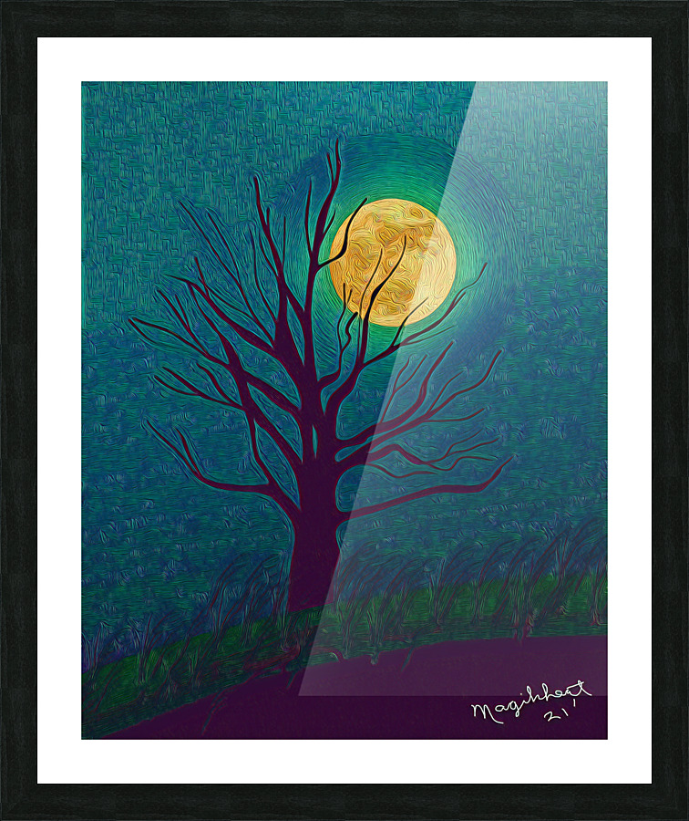 Full Moon Honor Tree Picture Frame print