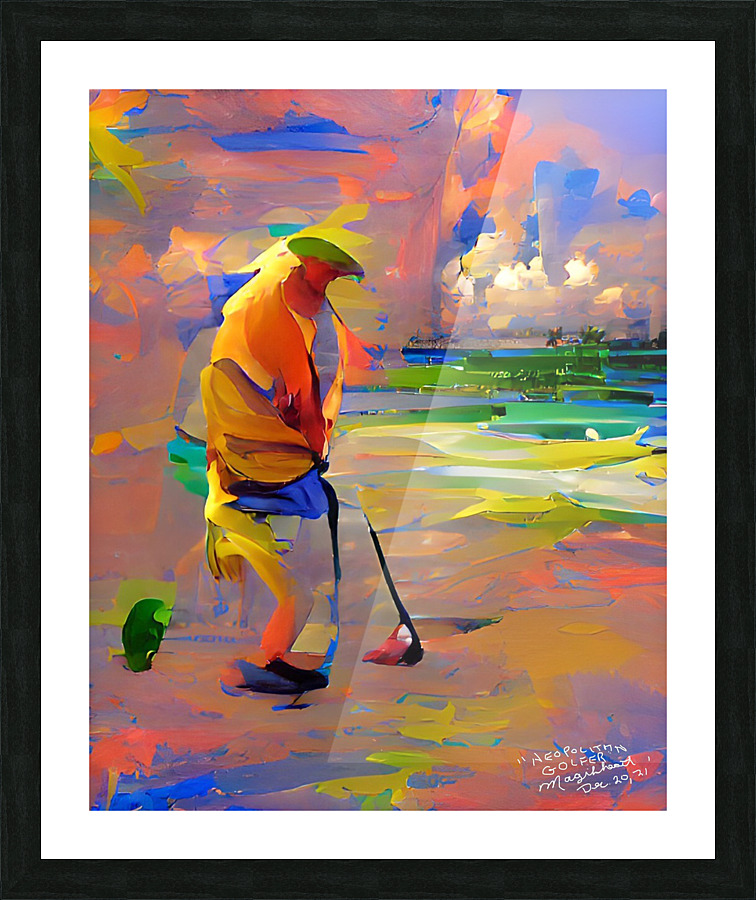 Naples Senior Golfer Picture Frame print