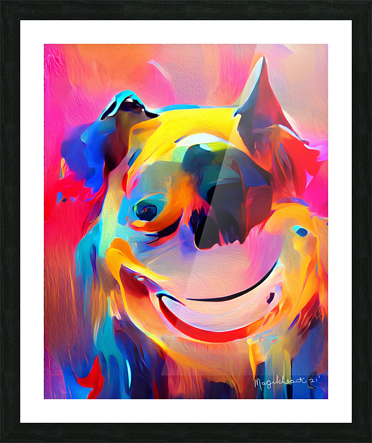 Smiley Dog Jack Picture Frame print
