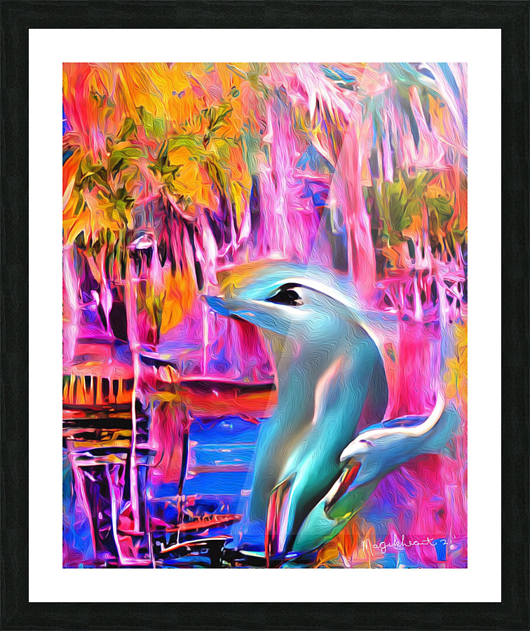 Naples Dolphin Peering  Framed Print Print