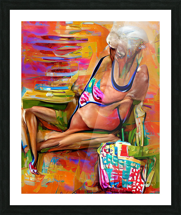 Older Neapolitan Beach Gal Picture Frame print