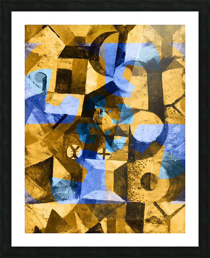 Blocks Blue and Yellow Picture Frame print