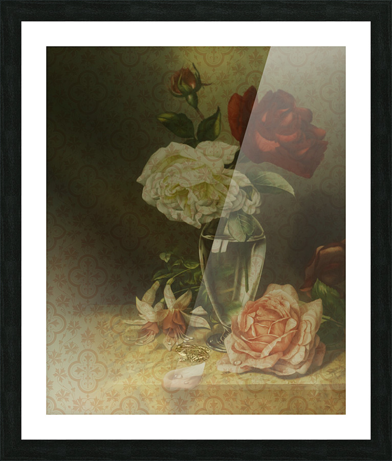 Bouquet Pear and Frog Picture Frame print