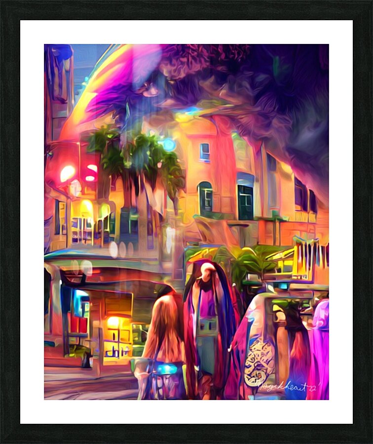 5th Avenue Evening Shoppers Picture Frame print