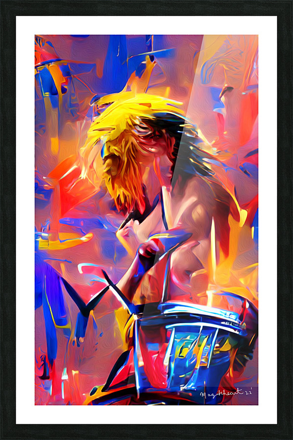 Rock Band Drummer Picture Frame print