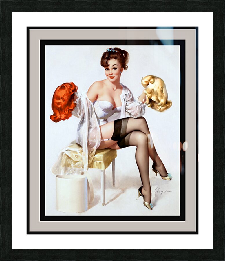 Gentlemen Prefer by Gil Elvgren Vintage Remastered Xzendor7 Old Masters Art Reproductions Picture Frame print