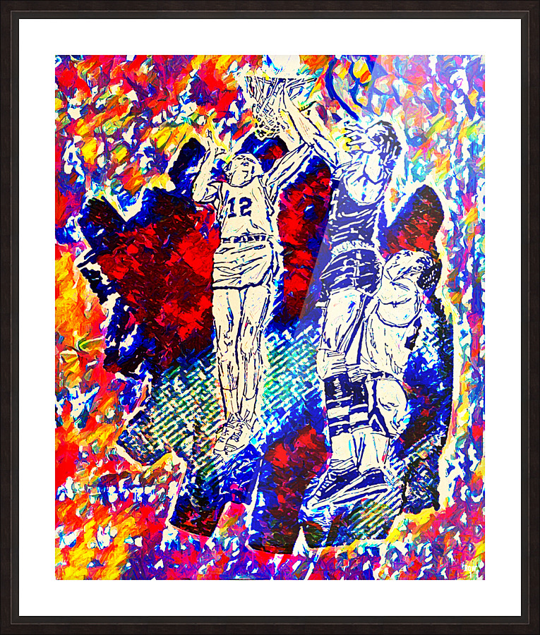 1973 Basketball Art Remix Picture Frame print