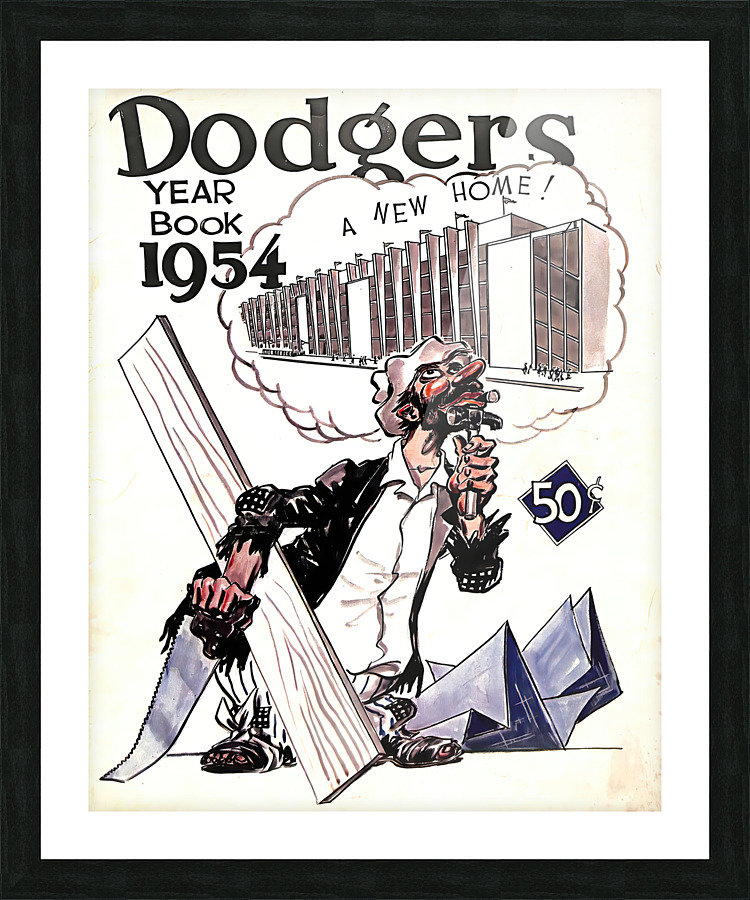 1954 BROOKLYN DODGERS Program Picture Frame print