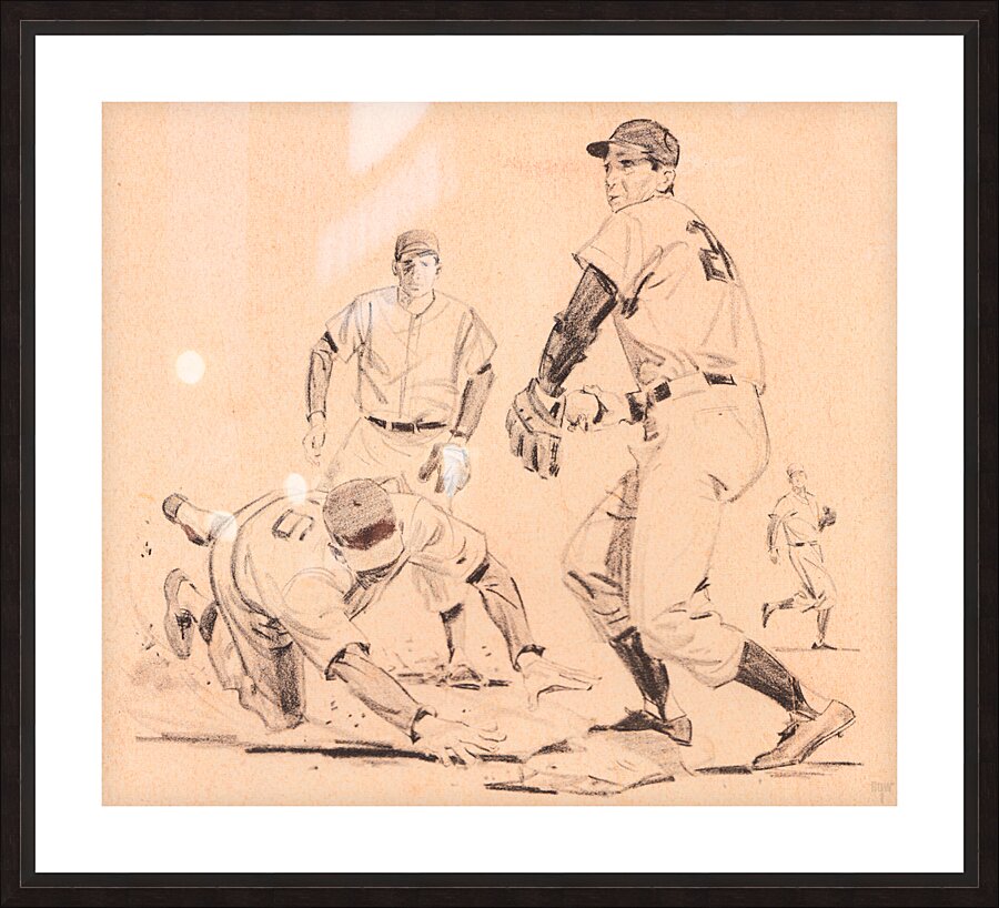 1959 Baseball Sketch Art  Picture Frame print