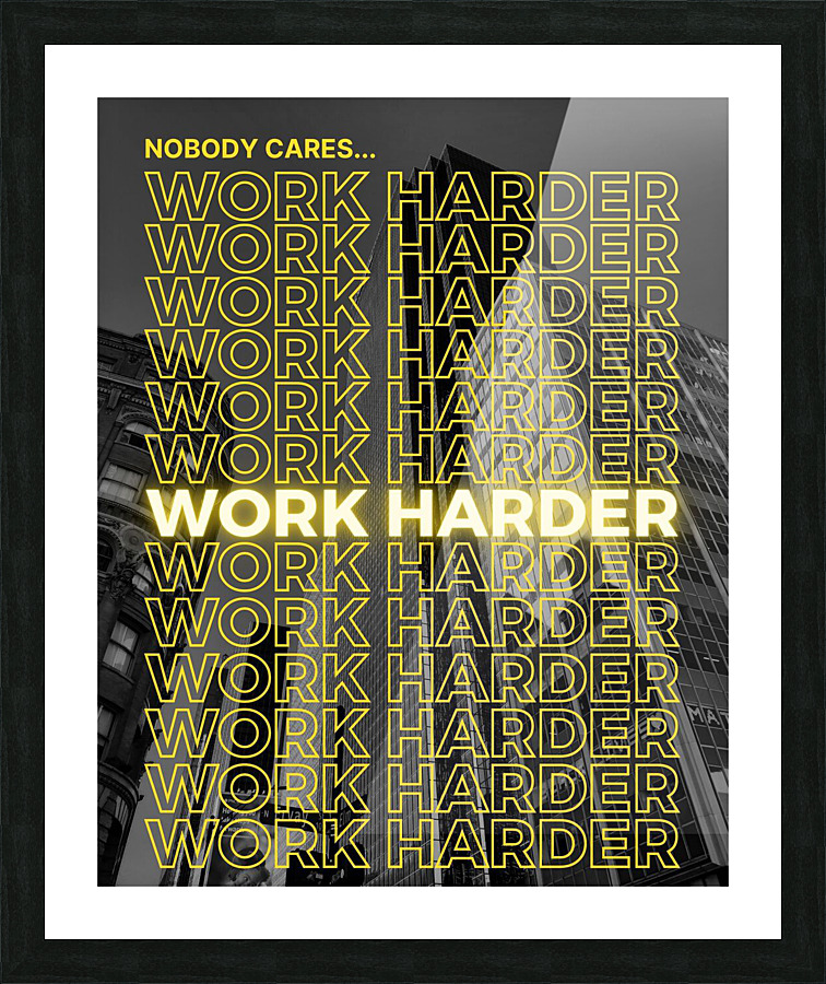 Work Harder | Yellow Picture Frame print
