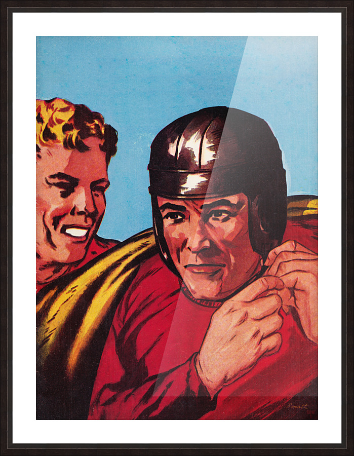 1945 Football Sideline Art Picture Frame print