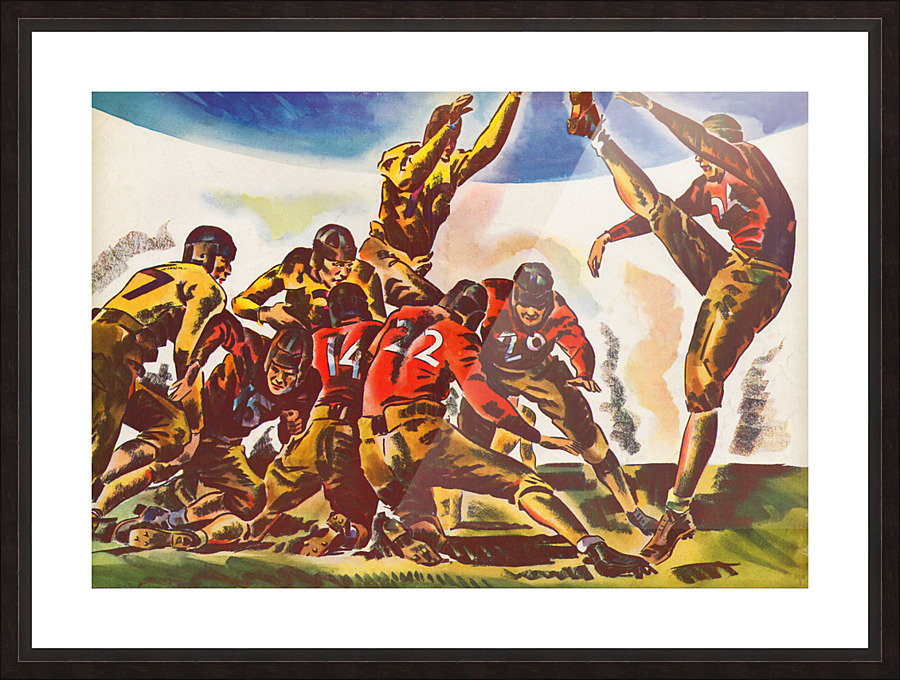 1934 Vintage Football Gameday Art by Richard Stevens  Picture Frame print